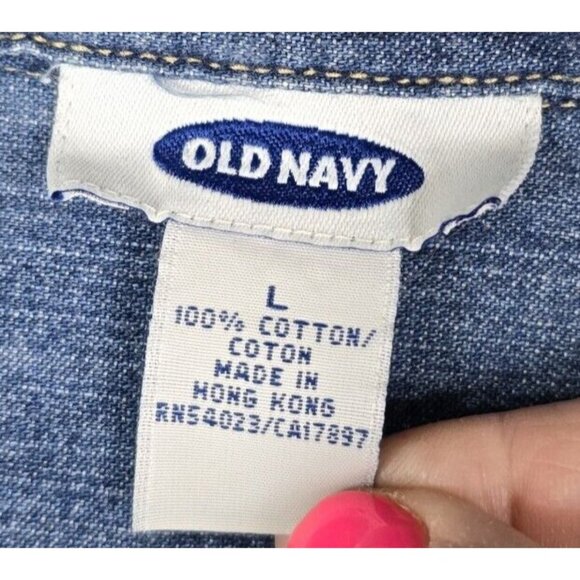 OOAK Magnolia Boho Indie Upcycled Western Denim Vest Duster Beach Cover Up Sz L - Picture 2 of 16